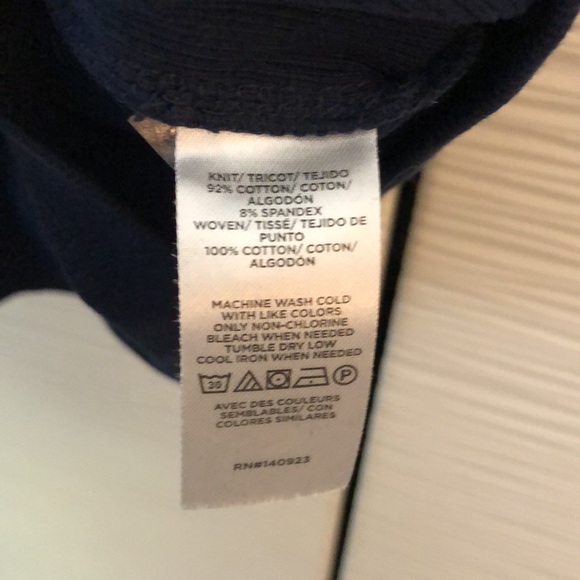 NWT LOFT navy blue ribbed tank top with adjustable, tying straps. - Picture 5 of 5